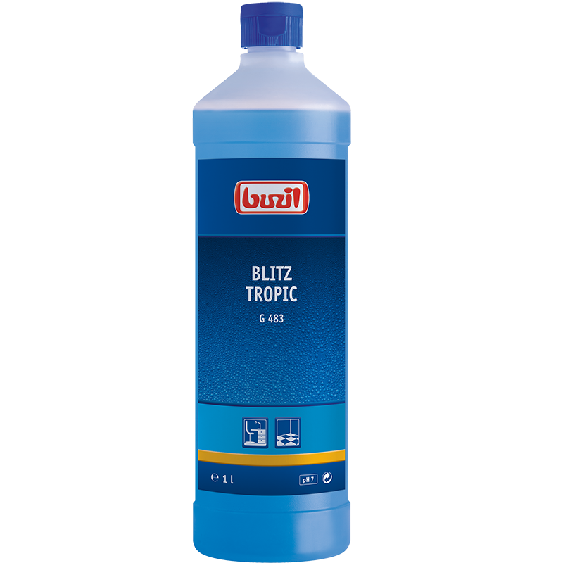 Buzil Blitz Tropic G483 Alkoholreiniger 10l – Tropenduft, streifenfrei Buzil Blitz Tropic G483 Alkoholreiniger 10l – Tropenduft, streifenfrei
