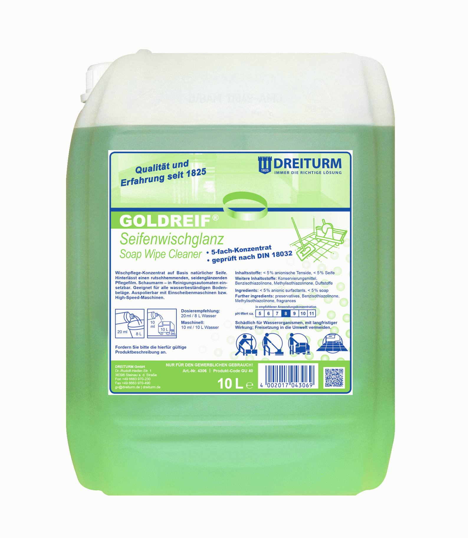 Dreiturm Seifenwischglanz Konzentrat | 5-fach | 1 Liter | Für Alle Bodenbeläge