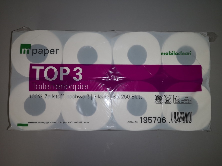 Vorschau: Cleanclub Toilettenpapier top³ 3-lagig hochweiß ( 1 Packung = 72 ...