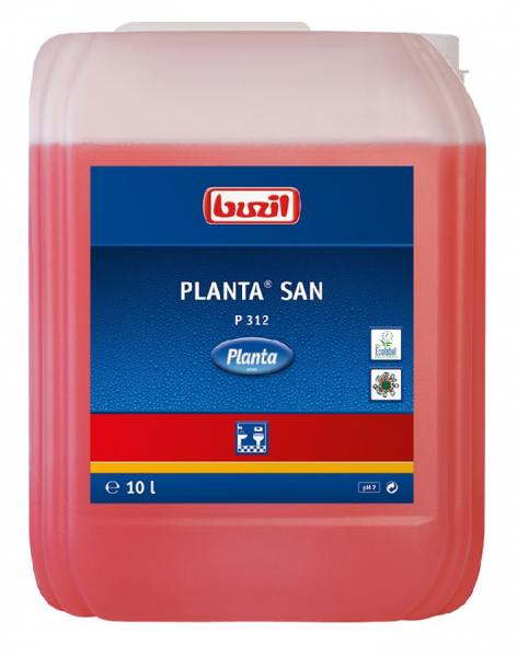 Buzil Ökologischer Sanitärunterhaltsreiniger auf Zitronensäurebasis Planta® San P312 - 10L Kanister