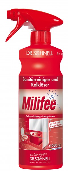 Dr. Schnell Milifee - Gebrauchsfertiger Sanitärreiniger und Kalklöser 500ml Sprühflasche