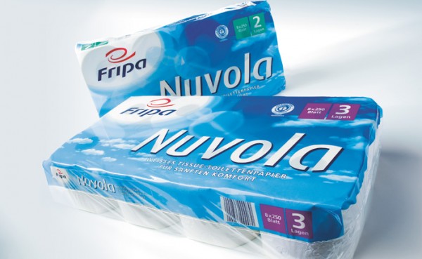 Fripa Toilettenpapier Nuvola 3-lagig - hochweiss - 8x250 Blatt 48 Rollen