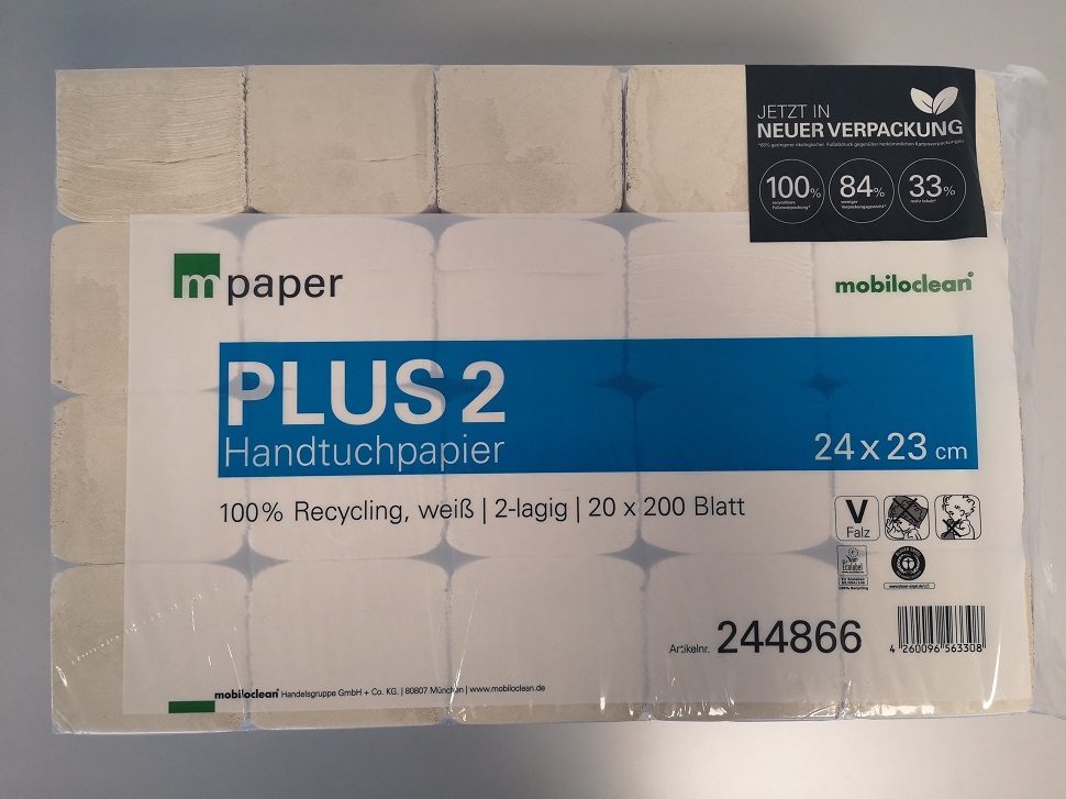 15000 Stk Papierhandtücher 25x23 cm 1-lagig Falthandtücher Handtuchpapier V Falz 